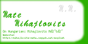 mate mihajlovits business card